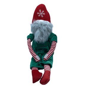 Christmas Elf Gnome Hugger Plush Stuffed Toy 11" Sitting Inter-American